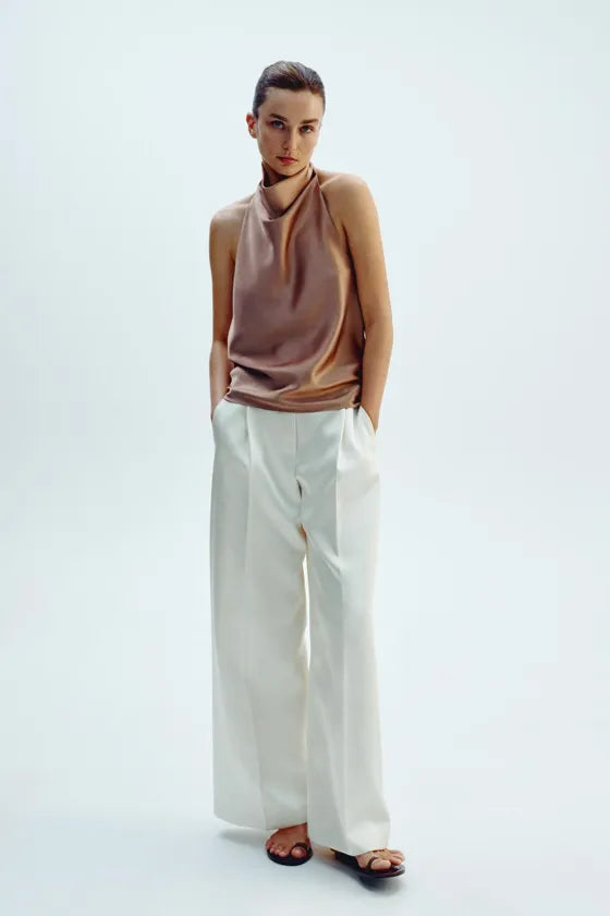 Noor Satin Neck Top