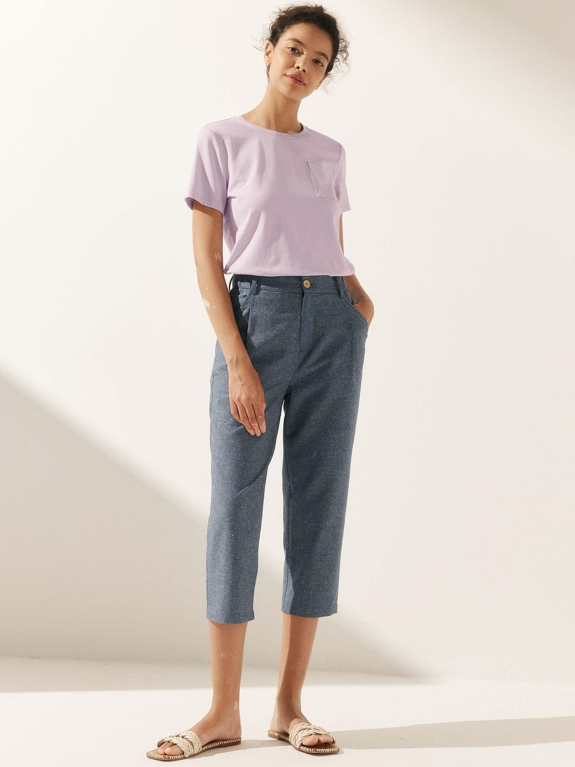 Stretch-Knit Bamboo Classic Basic Tee BELLE