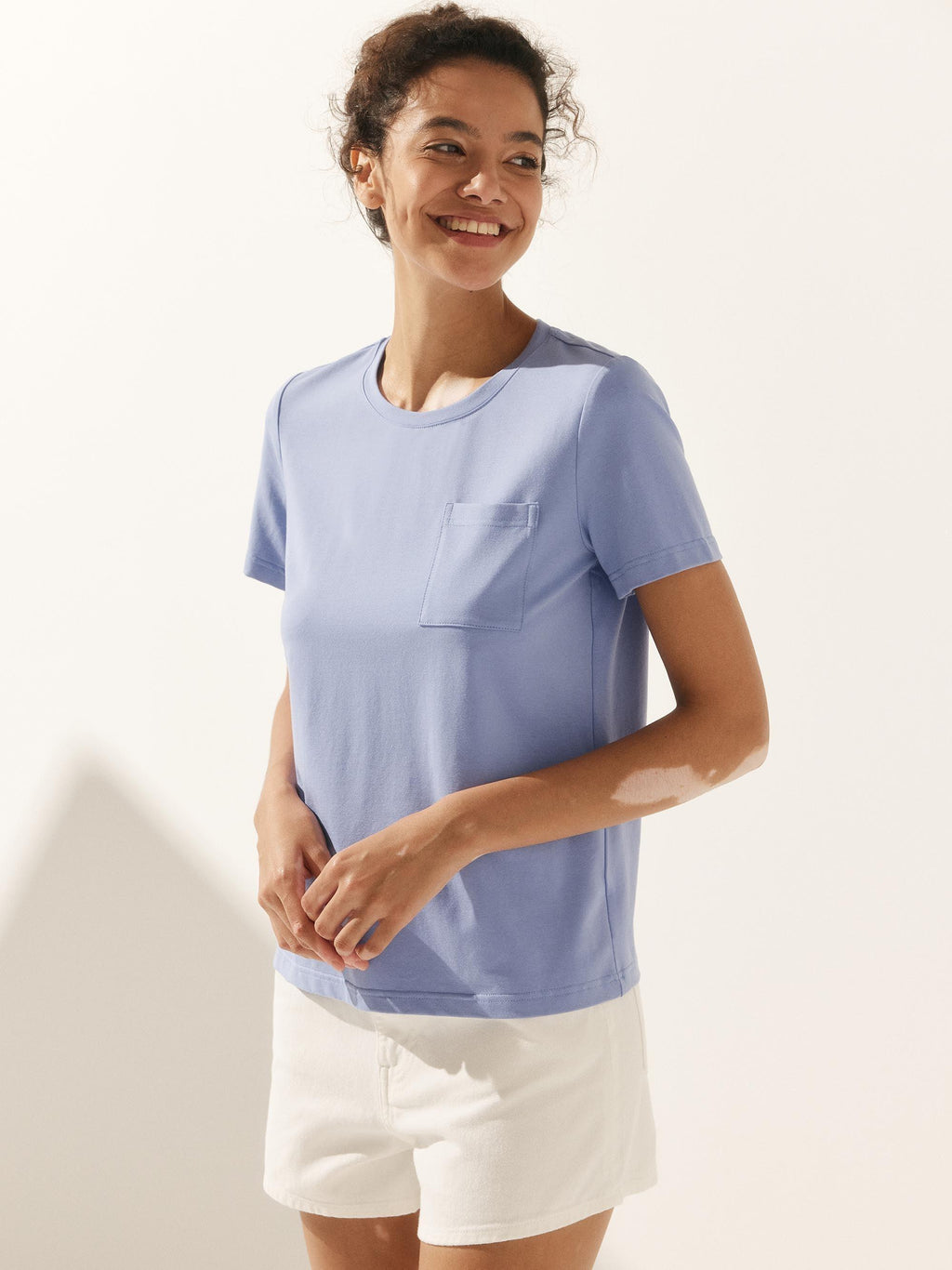 Stretch-Knit Bamboo Classic Basic Tee BELLE