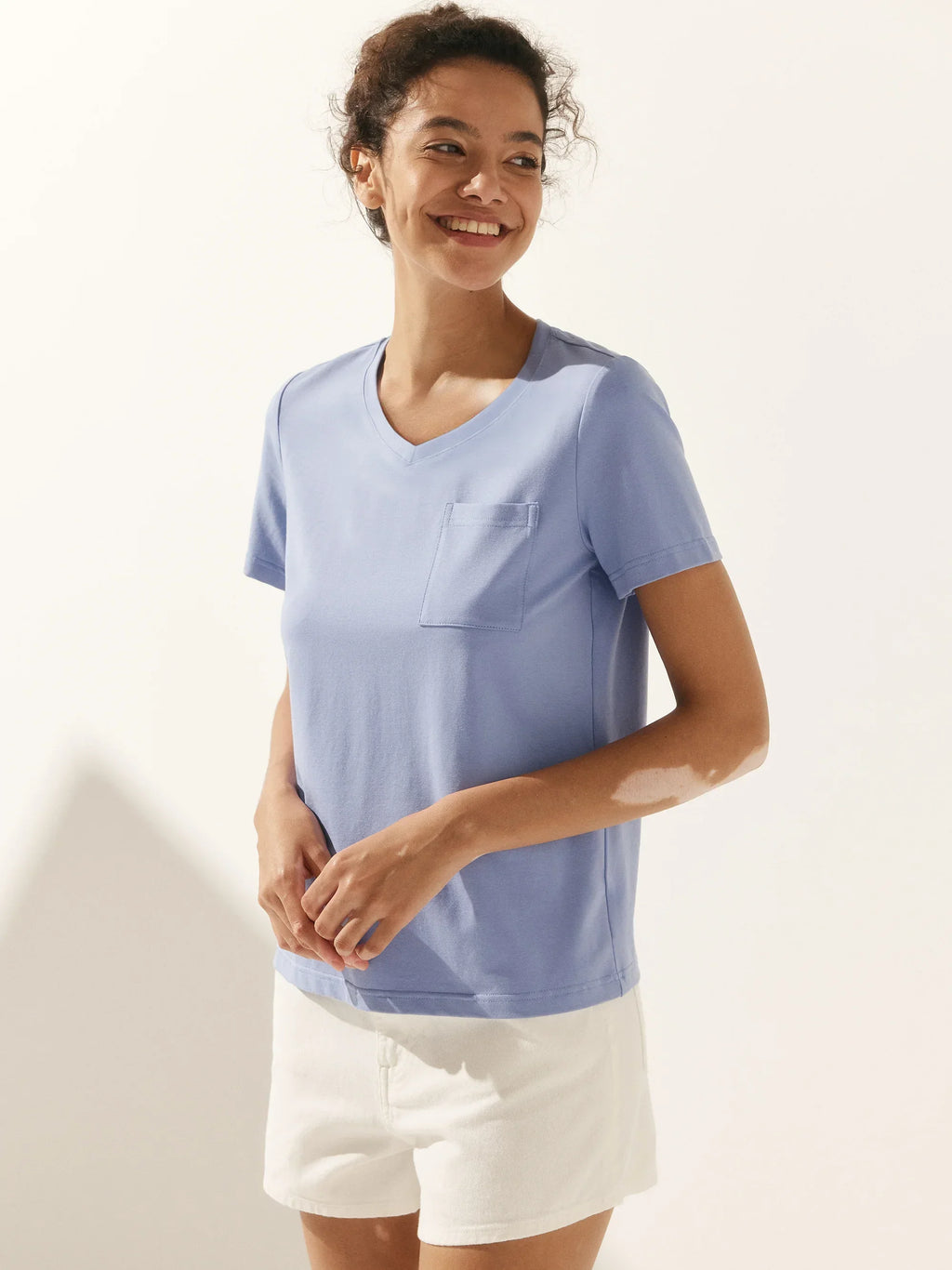 Stretch-Knit Bamboo Classic Basic Tee BELLE