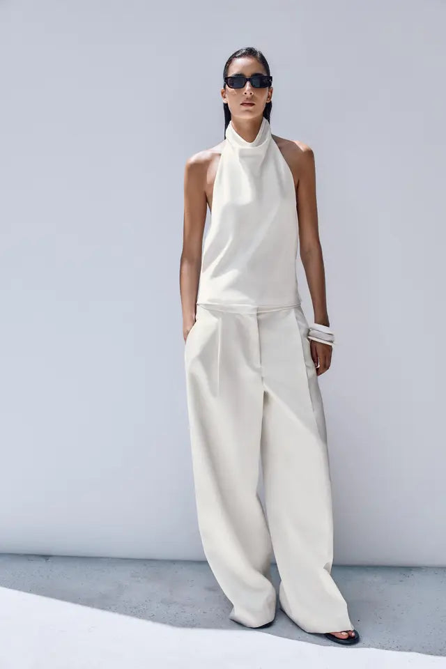 Noor Satin Neck Top