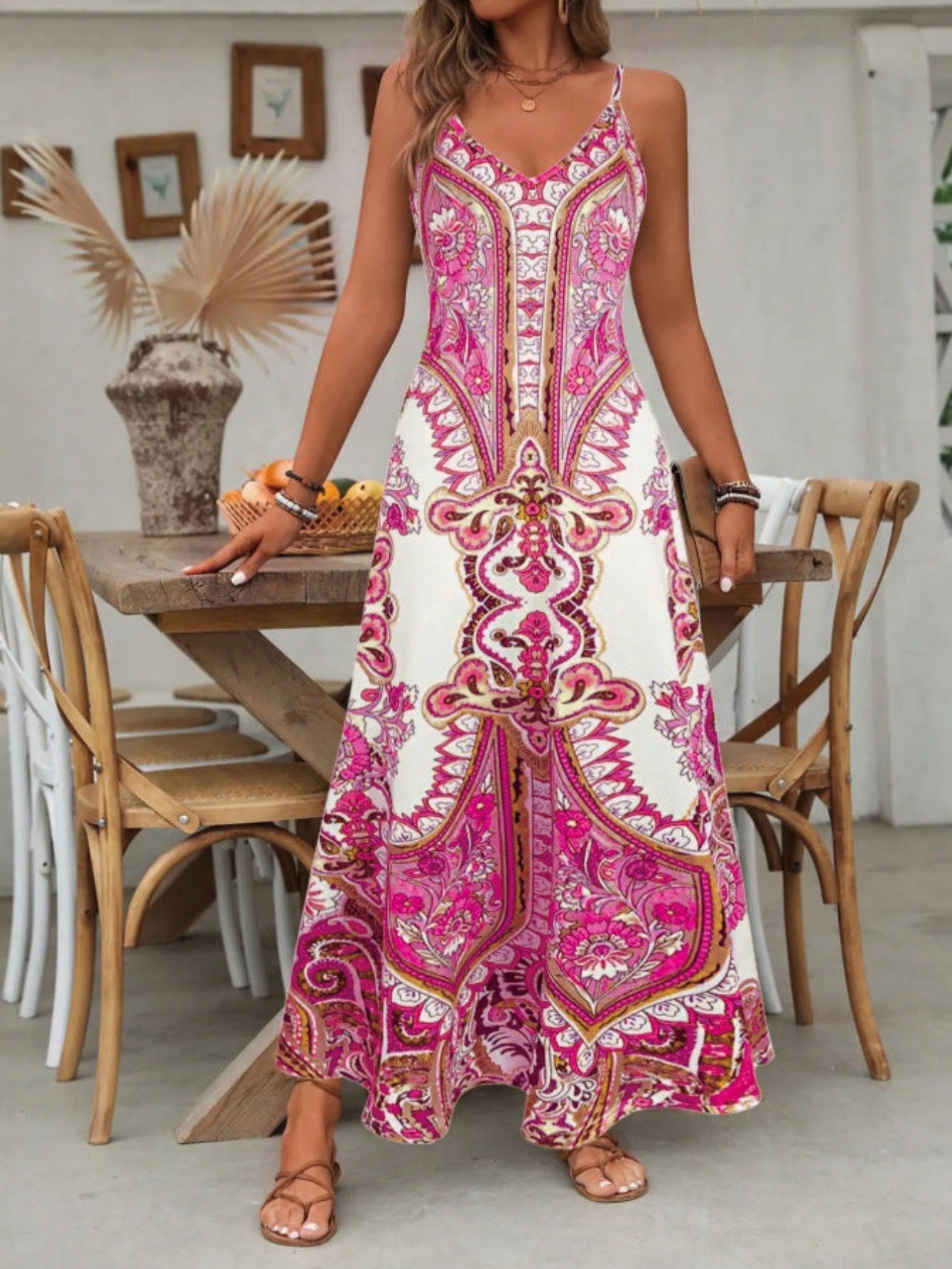 PUGAR™ - Chic Summer Sleeveless Strap Maxi Dress